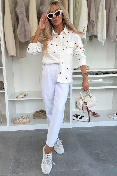 Γυναικείο πουκάμισο DRAVELZA WHITE, Χρώμα: άσπρο, IVET.EU - Εκπτώσεις έως -80%