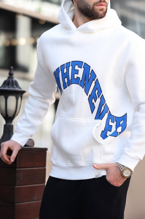 Ανδρικό φούτερ KRILZO WHITE, Χρώμα: άσπρο, IVET.EU - Εκπτώσεις έως -80%