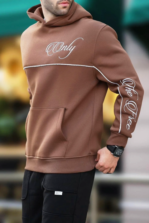 Ανδρικό φούτερ BROGOTO BROWN, Χρώμα: καφέ, IVET.EU - Εκπτώσεις έως -80%