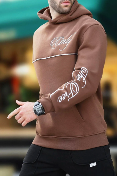 Ανδρικό φούτερ BROGOTO BROWN, Χρώμα: καφέ, IVET.EU - Εκπτώσεις έως -80%