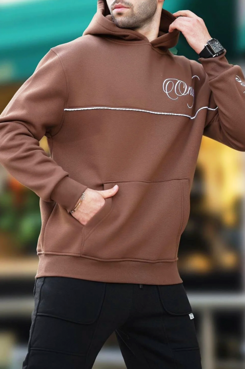 Ανδρικό φούτερ BROGOTO BROWN, Χρώμα: καφέ, IVET.EU - Εκπτώσεις έως -80%