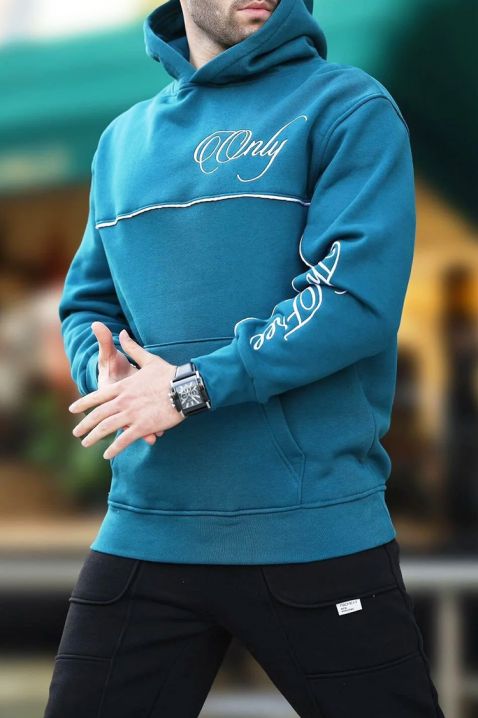 Ανδρικό φούτερ BROGOTO PETROL, Χρώμα: πετρόλ, IVET.EU - Εκπτώσεις έως -80%