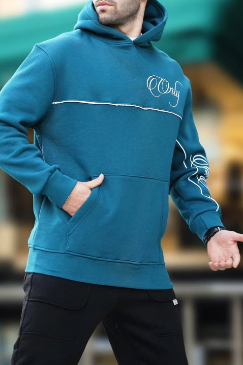 Ανδρικό φούτερ BROGOTO PETROL, Χρώμα: πετρόλ, IVET.EU - Εκπτώσεις έως -80%