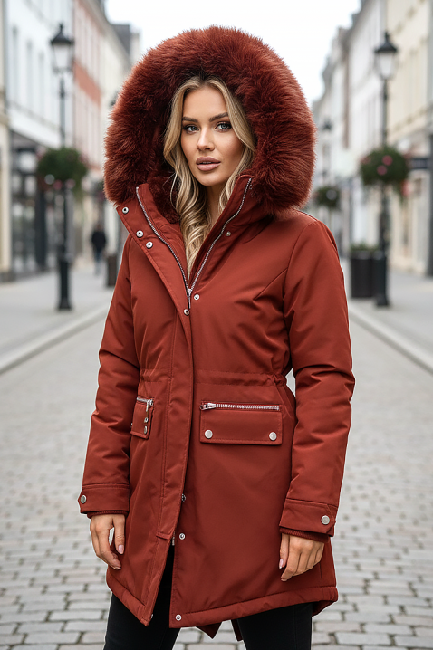 Μπουφάν BRICKELDA BRICK RED, Χρώμα: κεραμιδί, IVET.EU - Εκπτώσεις έως -80%