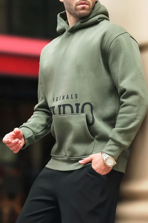 Ανδρικό φούτερ MAREFO KHAKI, Χρώμα: χακί, IVET.EU - Εκπτώσεις έως -80%