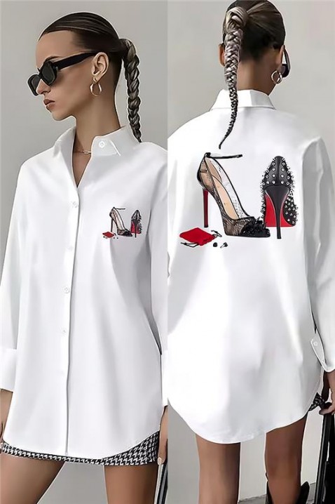 Γυναικείο πουκάμισο VORSELA, Χρώμα: άσπρο, IVET.EU - Εκπτώσεις έως -80%