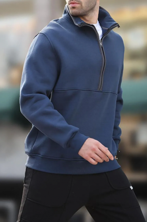 Ανδρικό φούτερ LAREFO NAVY, Χρώμα: σκούρο μπλε, IVET.EU - Εκπτώσεις έως -80%