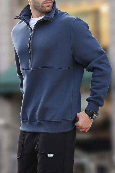 Ανδρικό φούτερ LAREFO NAVY, Χρώμα: σκούρο μπλε, IVET.EU - Εκπτώσεις έως -80%