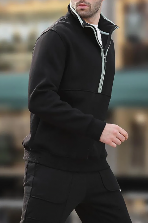 Ανδρικό φούτερ LAREFO BLACK, Χρώμα: μαύρο, IVET.EU - Εκπτώσεις έως -80%