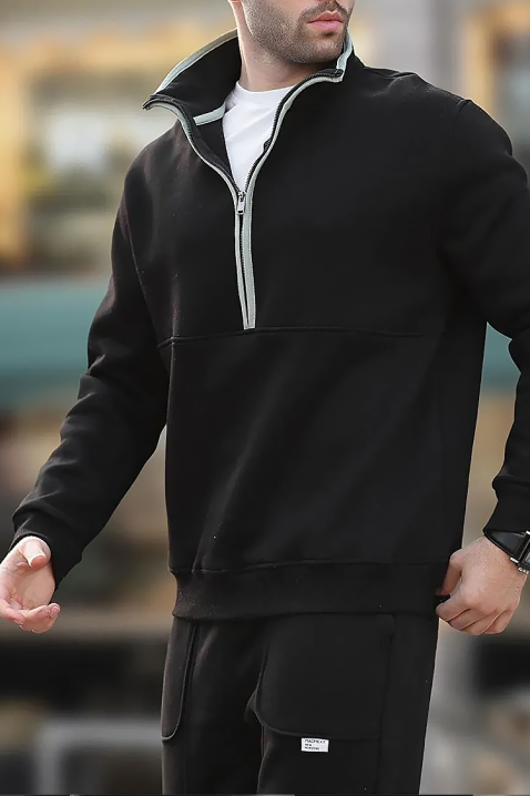 Ανδρικό φούτερ LAREFO BLACK, Χρώμα: μαύρο, IVET.EU - Εκπτώσεις έως -80%