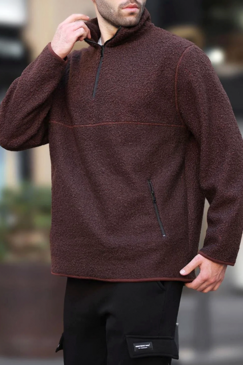 Ανδρικό φούτερ VIMIR BROWN, Χρώμα: καφέ, IVET.EU - Εκπτώσεις έως -80%