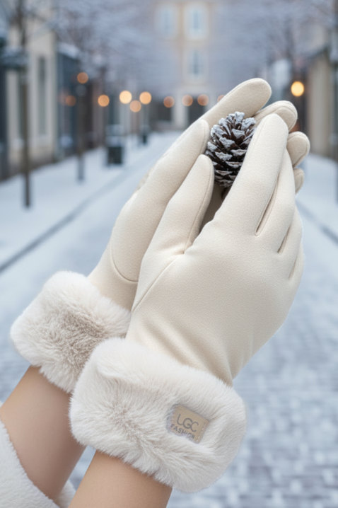 Γυναικεία γάντια ELIORJA WHITE, Χρώμα: άσπρο, IVET.EU - Εκπτώσεις έως -80%