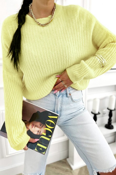 Πουλόβερ TREFIOLA YELLOW, Χρώμα: κίτρινο, IVET.EU - Εκπτώσεις έως -80%