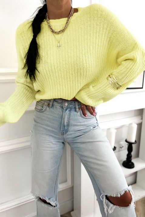 Πουλόβερ TREFIOLA YELLOW, Χρώμα: κίτρινο, IVET.EU - Εκπτώσεις έως -80%