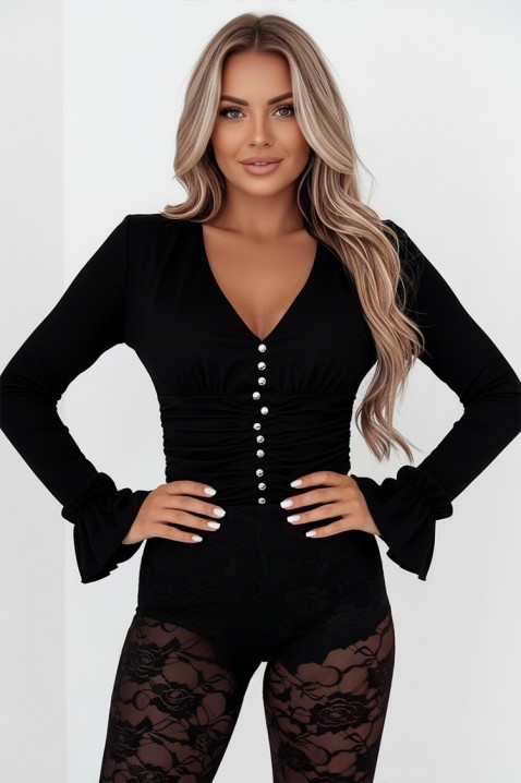 Γυναικεία μπλούζα KALVINDA BLACK, Χρώμα: μαύρο, IVET.EU - Εκπτώσεις έως -80%