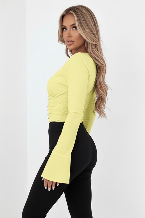 Γυναικεία μπλούζα KALVINDA YELLOW, Χρώμα: κίτρινο, IVET.EU - Εκπτώσεις έως -80%