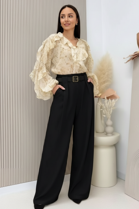 Παντελόνι RELFODA BLACK, Χρώμα: μαύρο, IVET.EU - Εκπτώσεις έως -80%