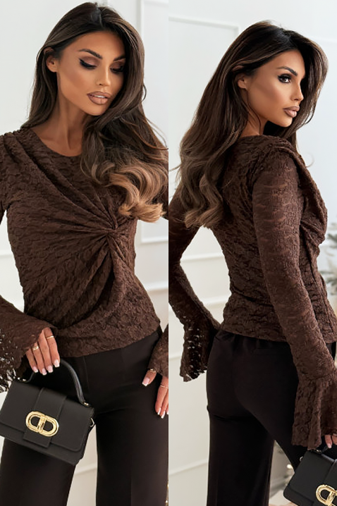 Γυναικεία μπλούζα NOKOLINDA BROWN, Χρώμα: καφέ, IVET.EU - Εκπτώσεις έως -80%