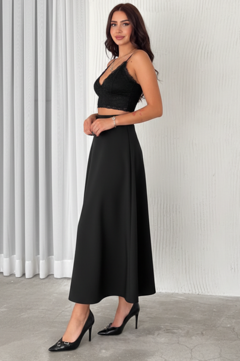 Φούστα VRELONZA BLACK, Χρώμα: μαύρο, IVET.EU - Εκπτώσεις έως -80%