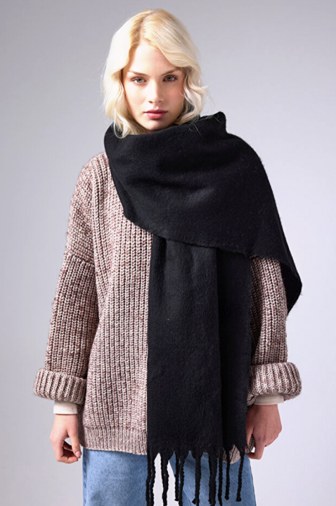 Κασκόλ KAPRINZA BLACK, Χρώμα: μαύρο, IVET.EU - Εκπτώσεις έως -80%