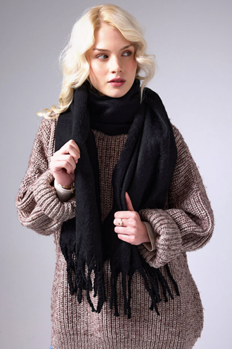 Κασκόλ KAPRINZA BLACK, Χρώμα: μαύρο, IVET.EU - Εκπτώσεις έως -80%