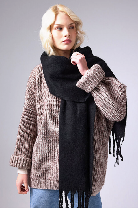 Κασκόλ KAPRINZA BLACK, Χρώμα: μαύρο, IVET.EU - Εκπτώσεις έως -80%