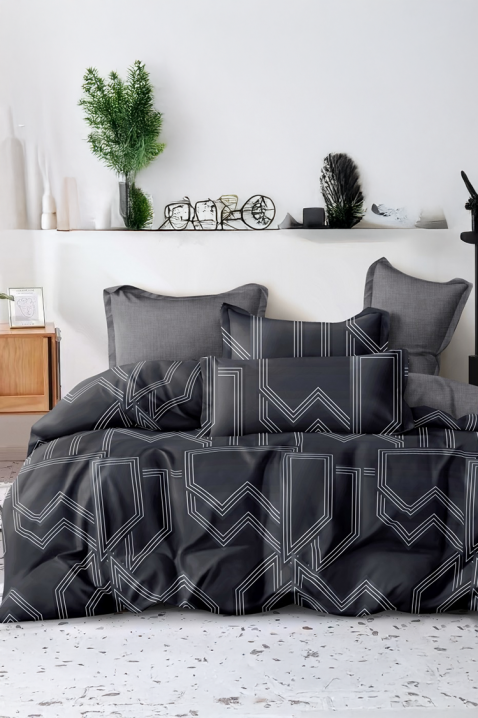 Σετ κρεβατοκάμαρας SARMODY 200x220 cm βαμβακερό - 4 τεμ., Χρώμα: μαύρο, IVET.EU - Εκπτώσεις έως -80%