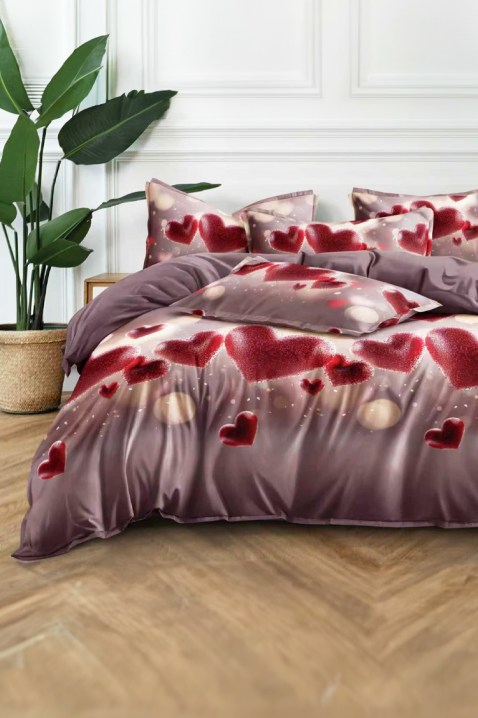 Σετ κρεβατοκάμαρας FLOMEGY 200x220 cm βαμβακερό - 3 τεμ., Χρώμα: μωβ, IVET.EU - Εκπτώσεις έως -80%