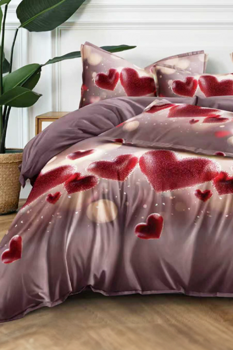 Σετ κρεβατοκάμαρας FLOMEGY 200x220 cm βαμβακερό - 3 τεμ., Χρώμα: μωβ, IVET.EU - Εκπτώσεις έως -80%