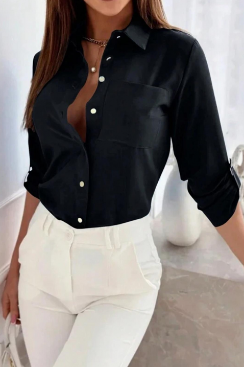 Γυναικείο πουκάμισο OGLINZA, Χρώμα: μαύρο, IVET.EU - Εκπτώσεις έως -80%