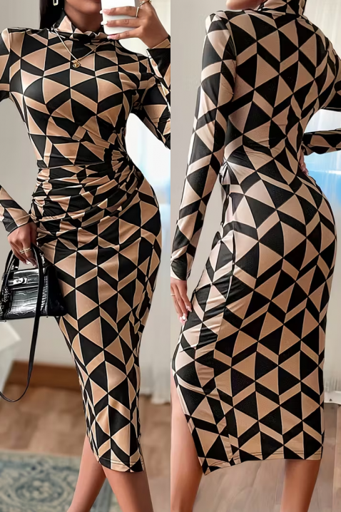 Φόρεμα FIOGELJA, Χρώμα: μαύρο με μπεζ, IVET.EU - Εκπτώσεις έως -80%