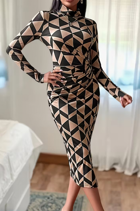 Φόρεμα FIOGELJA, Χρώμα: μαύρο με μπεζ, IVET.EU - Εκπτώσεις έως -80%