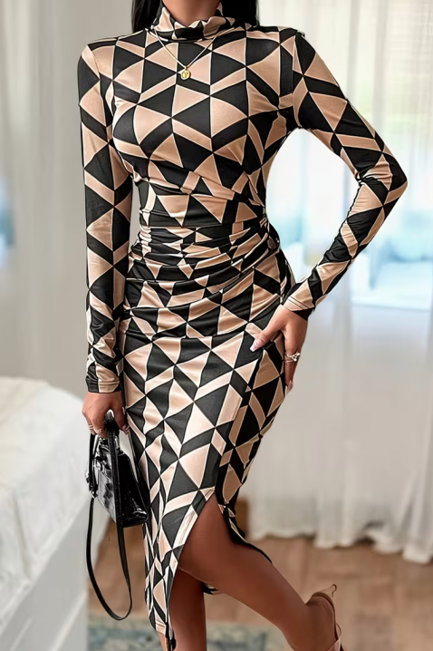 Φόρεμα FIOGELJA, Χρώμα: μαύρο με μπεζ, IVET.EU - Εκπτώσεις έως -80%