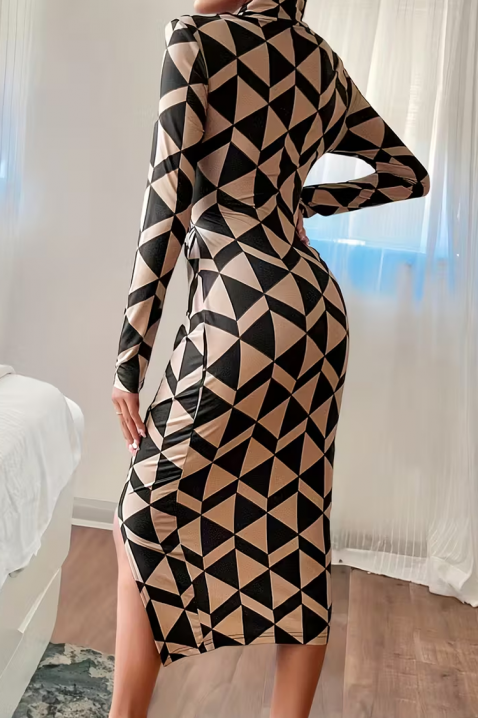 Φόρεμα FIOGELJA, Χρώμα: μαύρο με μπεζ, IVET.EU - Εκπτώσεις έως -80%