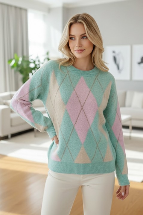 Πουλόβερ OLFENZA MINT, Χρώμα: μέντα, IVET.EU - Εκπτώσεις έως -80%