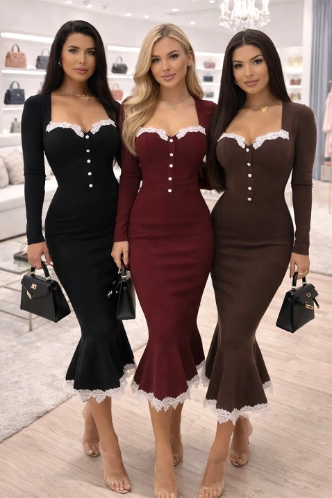 Φόρεμα SALVONDRA BROWN, Χρώμα: καφέ, IVET.EU - Εκπτώσεις έως -80%