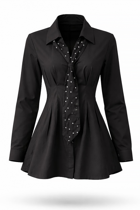 Γυναικείο πουκάμισο LEBRALZA BLACK, Χρώμα: μαύρο, IVET.EU - Εκπτώσεις έως -80%