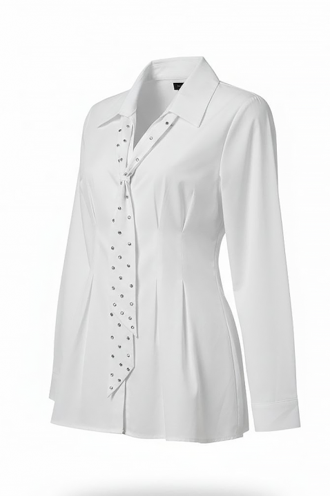 Γυναικείο πουκάμισο LEBRALZA WHITE, Χρώμα: άσπρο, IVET.EU - Εκπτώσεις έως -80%