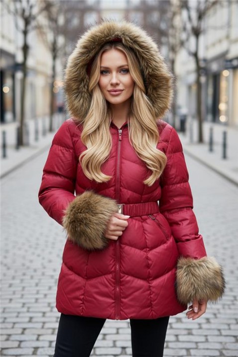 Μπουφάν NARNILDA RED, Χρώμα: κόκκινο, IVET.EU - Εκπτώσεις έως -80%