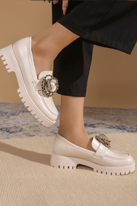 Γυναικεία μοκασίνια BIOLMEGA ECRU, Χρώμα: εκρού, IVET.EU - Εκπτώσεις έως -80%