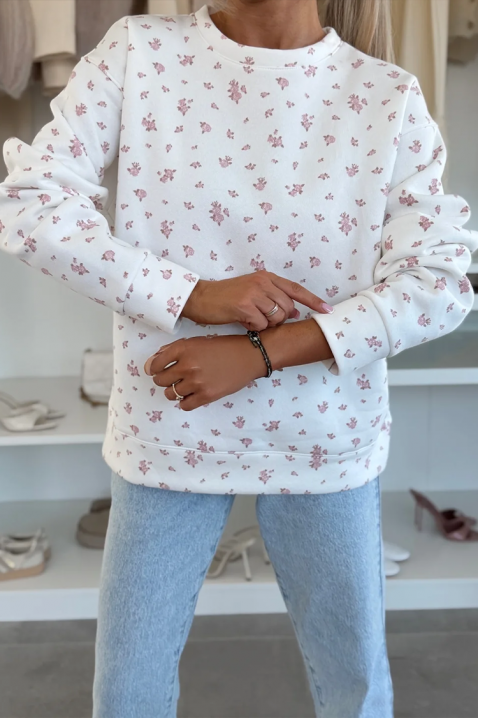 Γυναικεία μπλούζα FLELONZA WHITE, Χρώμα: άσπρο, IVET.EU - Εκπτώσεις έως -80%