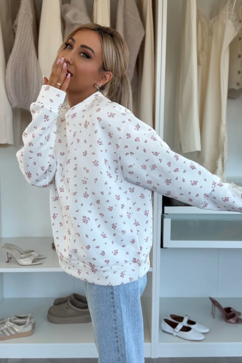 Γυναικεία μπλούζα FLELONZA WHITE, Χρώμα: άσπρο, IVET.EU - Εκπτώσεις έως -80%