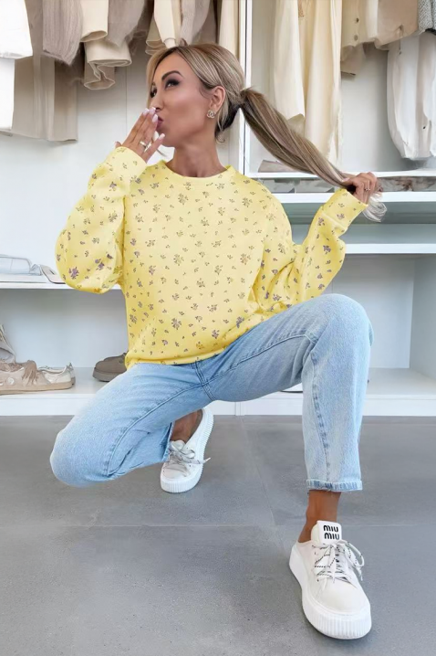 Γυναικεία μπλούζα FLELONZA YELLOW, Χρώμα: κίτρινο, IVET.EU - Εκπτώσεις έως -80%