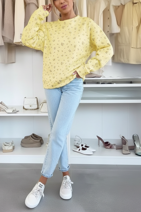Γυναικεία μπλούζα FLELONZA YELLOW, Χρώμα: κίτρινο, IVET.EU - Εκπτώσεις έως -80%