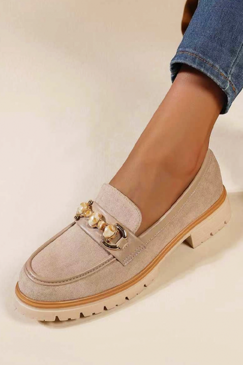 Γυναικεία μοκασίνια TELONJA BEIGE, Χρώμα: μπεζ, IVET.EU - Εκπτώσεις έως -80%