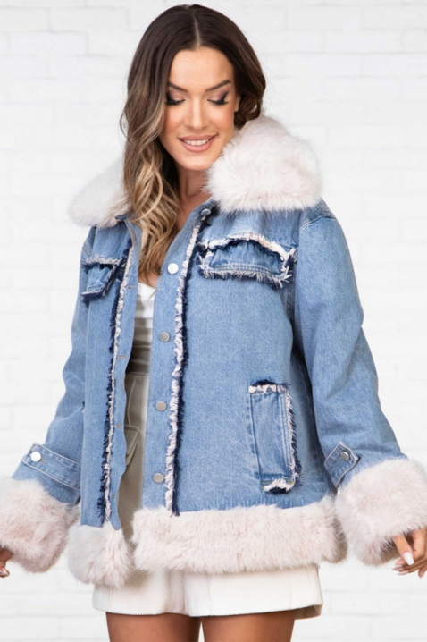 Τζιν μπουφάν DENBILZA, Χρώμα: Γαλάζιο, IVET.EU - Εκπτώσεις έως -80%