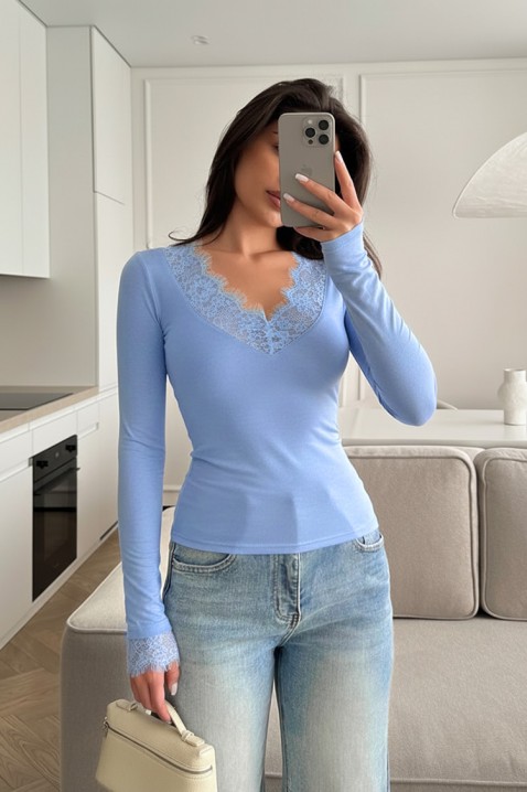 Γυναικεία μπλούζα AKRILZA SKY, Χρώμα: Γαλάζιο, IVET.EU - Εκπτώσεις έως -80%