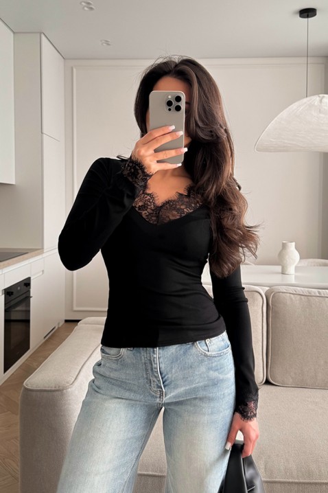 Γυναικεία μπλούζα AKRILZA BLACK, Χρώμα: μαύρο, IVET.EU - Εκπτώσεις έως -80%