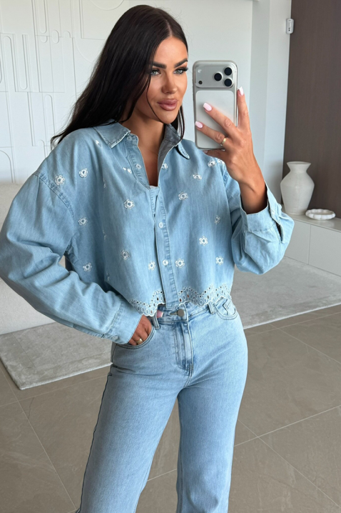 Γυναικείο πουκάμισο MARGOLZA SKY, Χρώμα: Γαλάζιο, IVET.EU - Εκπτώσεις έως -80%