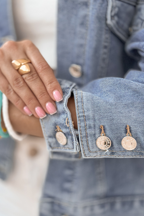 Τζιν μπουφάν MAKRAMENZA, Χρώμα: Γαλάζιο, IVET.EU - Εκπτώσεις έως -80%